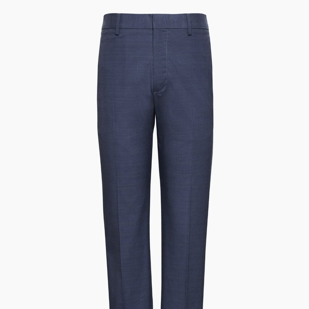 Banana Republic Non-Iron Stretch Cotton Dress Pant size 29/30 Navy Plaid. NWT